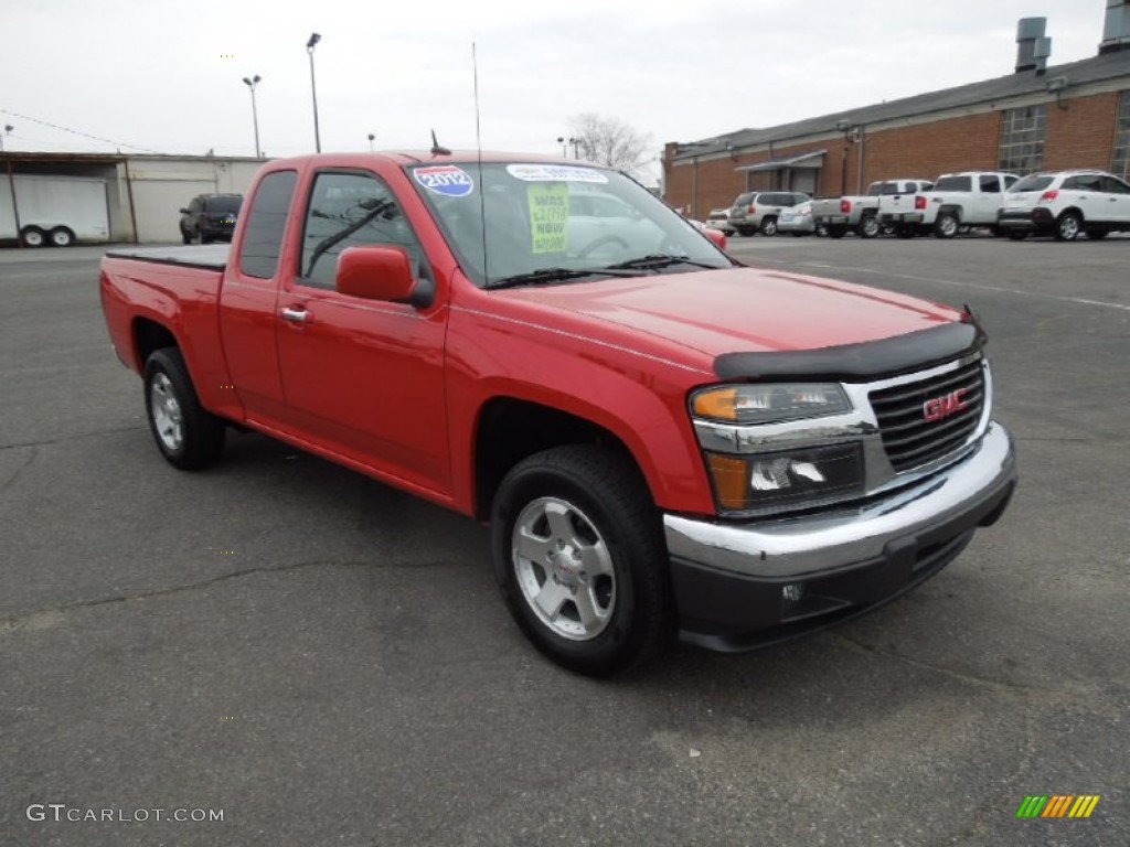 2012 Canyon SLE Extended Cab - Fire Red / Ebony photo #1