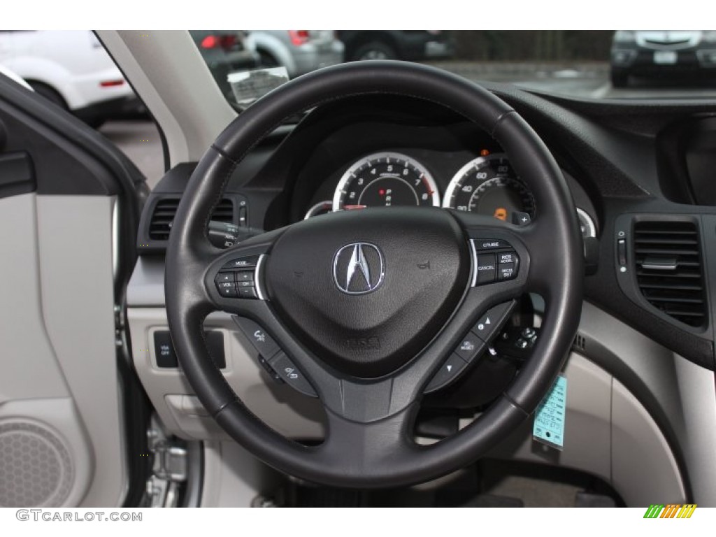 2010 Acura TSX Sedan Taupe Steering Wheel Photo #76966686