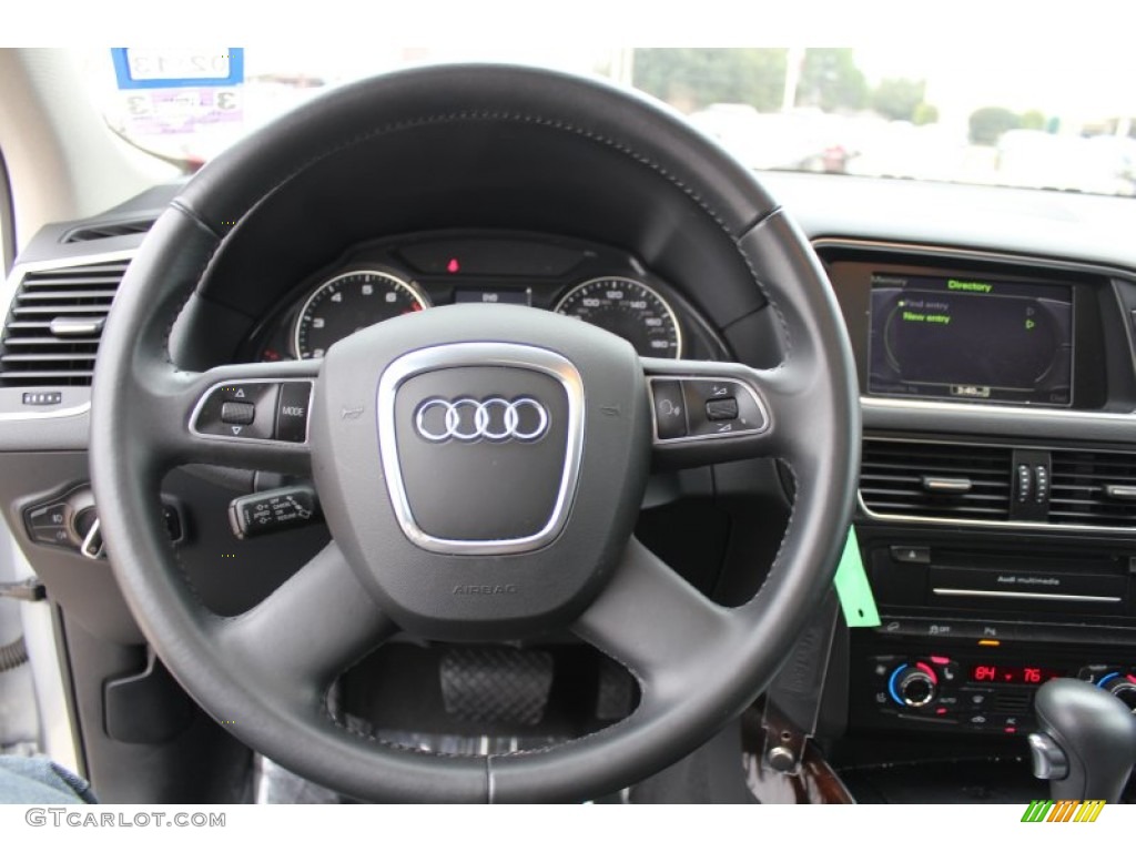 2011 Audi Q5 2.0T quattro Black Steering Wheel Photo #76966876