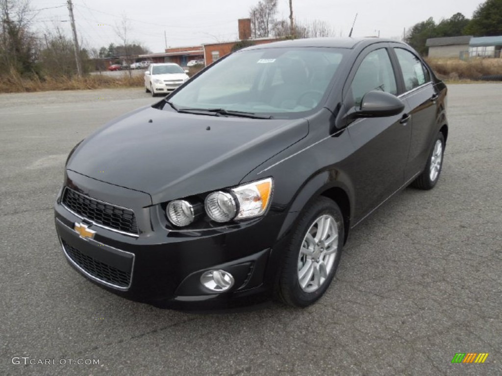 Black Granite Metallic 2013 Chevrolet Sonic LT Sedan Exterior Photo #76967777