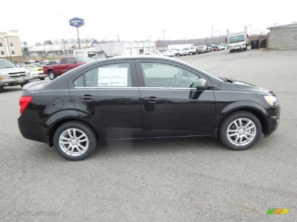 Black Granite Metallic 2013 Chevrolet Sonic LT Sedan Exterior Photo #76967876