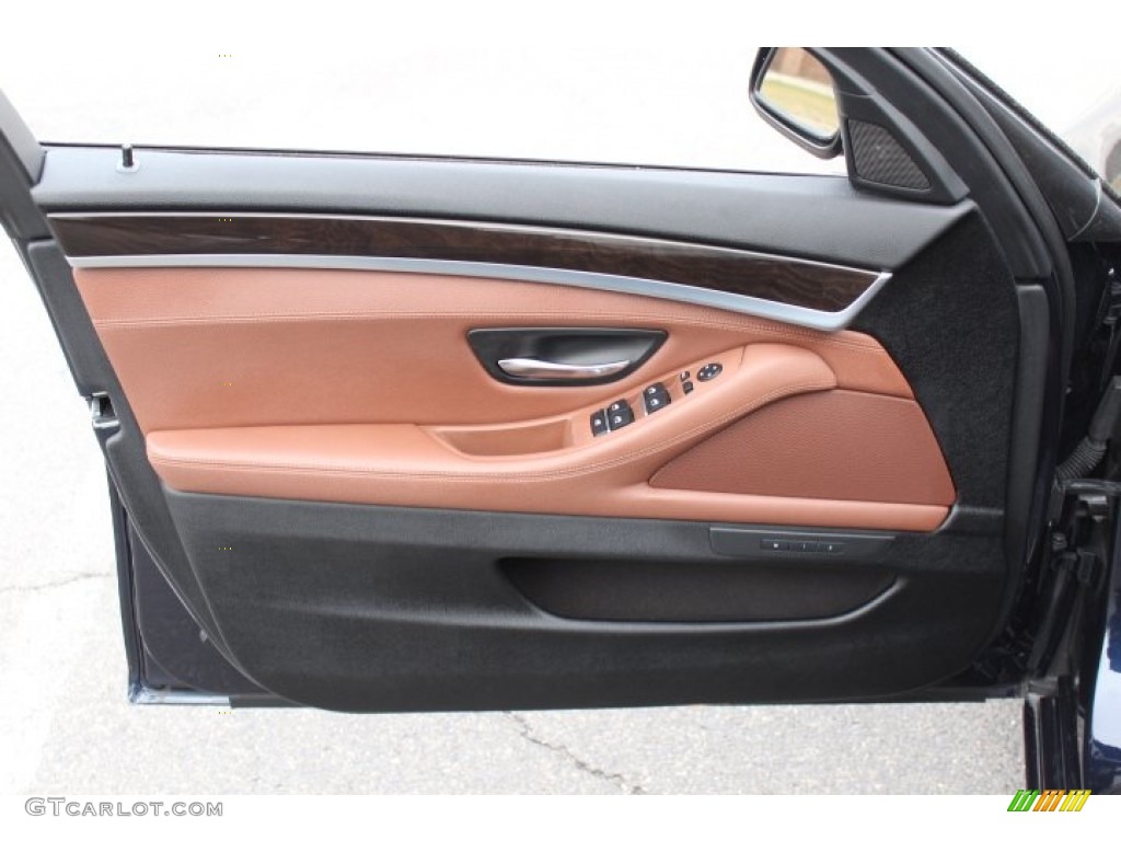 2012 BMW 5 Series 535i xDrive Sedan Cinnamon Brown Door Panel Photo #76968178