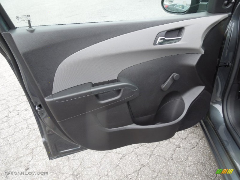 2013 Chevrolet Sonic LS Hatch Jet Black/Dark Titanium Door Panel Photo #76968943