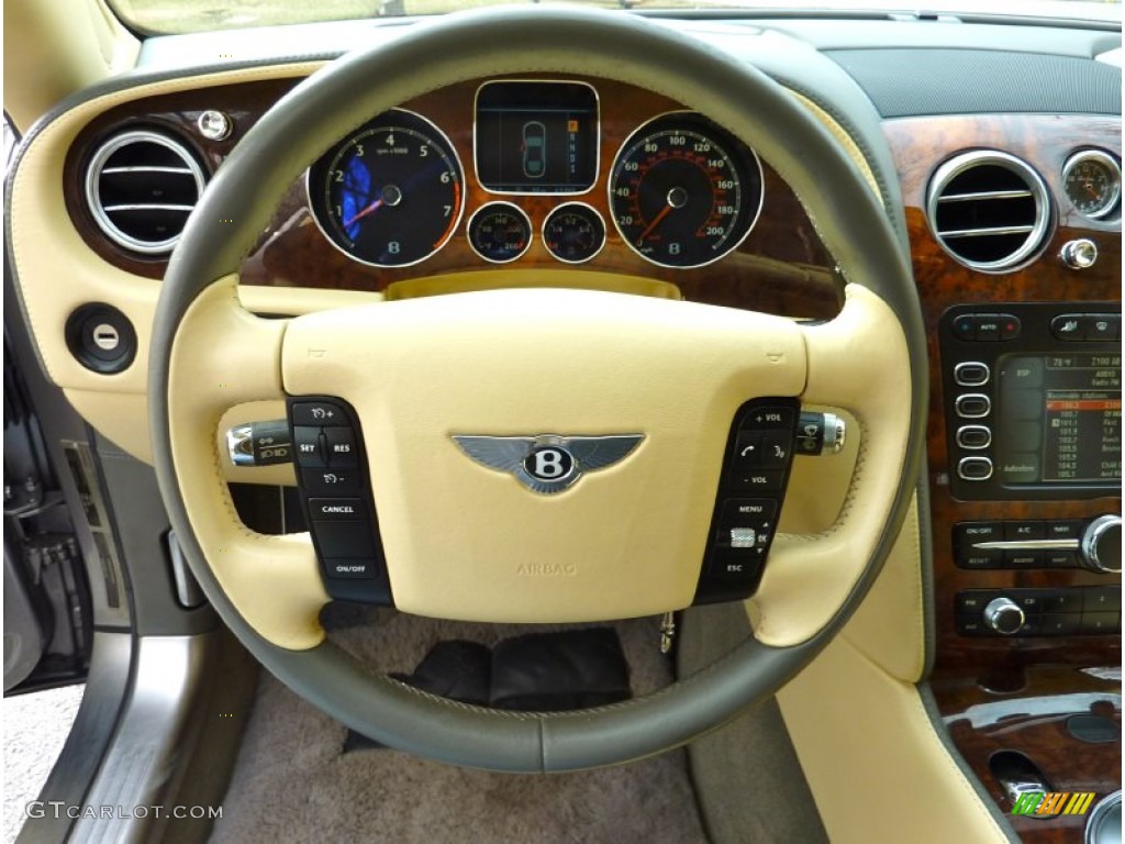 2007 Bentley Continental Flying Spur Standard Continental Flying Spur Model Saffron Steering Wheel Photo #76970282