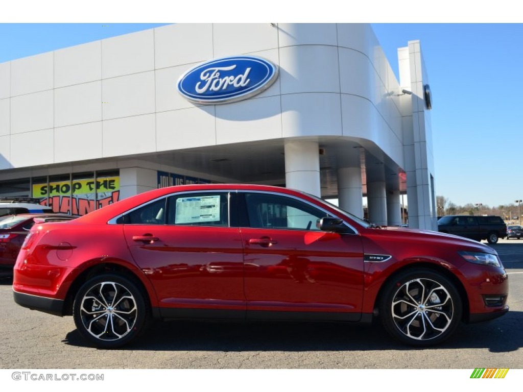 2013 Taurus SHO AWD - Ruby Red Metallic / SHO Charcoal Black/Mayan Gray Miko Suede photo #2