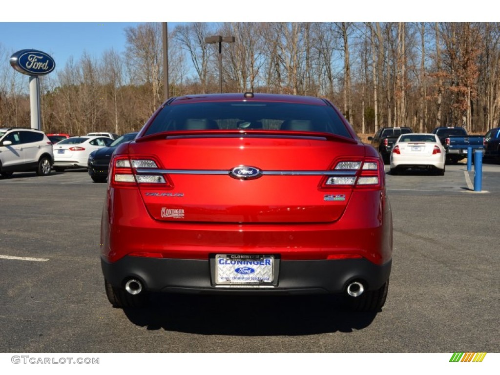 2013 Taurus SHO AWD - Ruby Red Metallic / SHO Charcoal Black/Mayan Gray Miko Suede photo #4