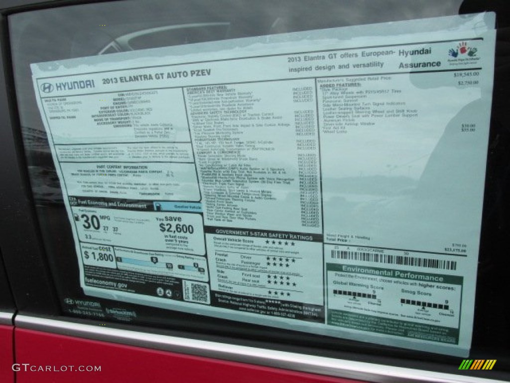 2013 Elantra GT - Volcanic Red / Black photo #4