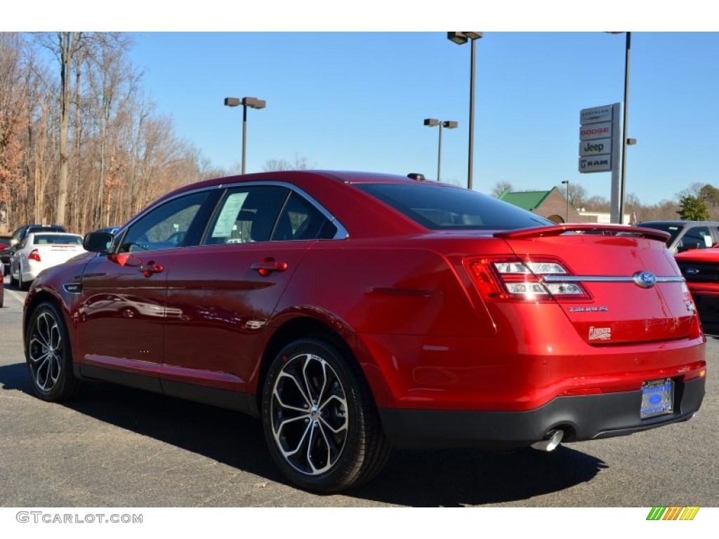 2013 Taurus SHO AWD - Ruby Red Metallic / SHO Charcoal Black/Mayan Gray Miko Suede photo #52