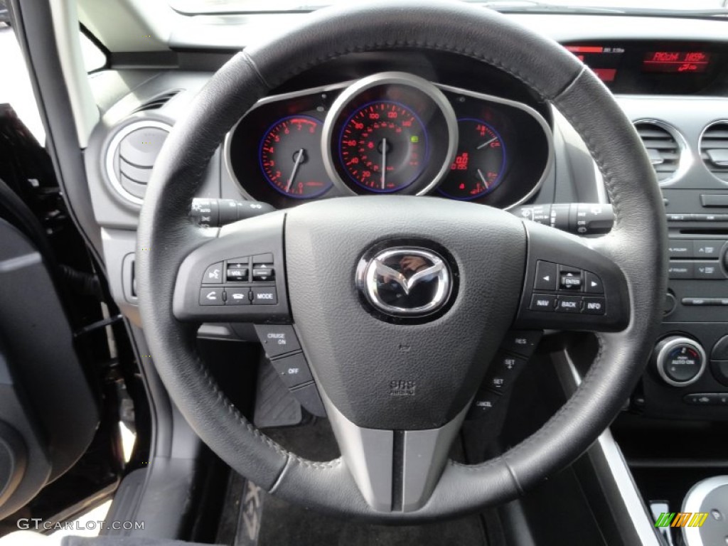 2010 Mazda CX-7 s Grand Touring AWD Black Steering Wheel Photo #76972857