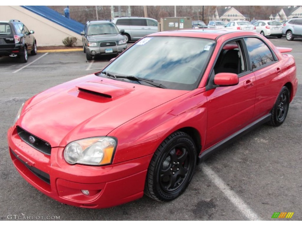 2004 Impreza WRX Sedan - San Remo Red / Blue Ecsaine/Black photo #3