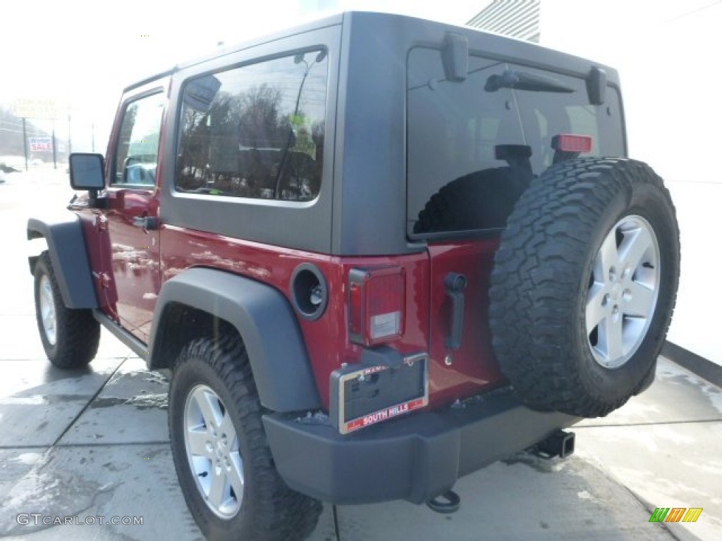 2011 Wrangler Rubicon 4x4 - Deep Cherry Red Crystal Pearl / Black/Dark Saddle photo #3