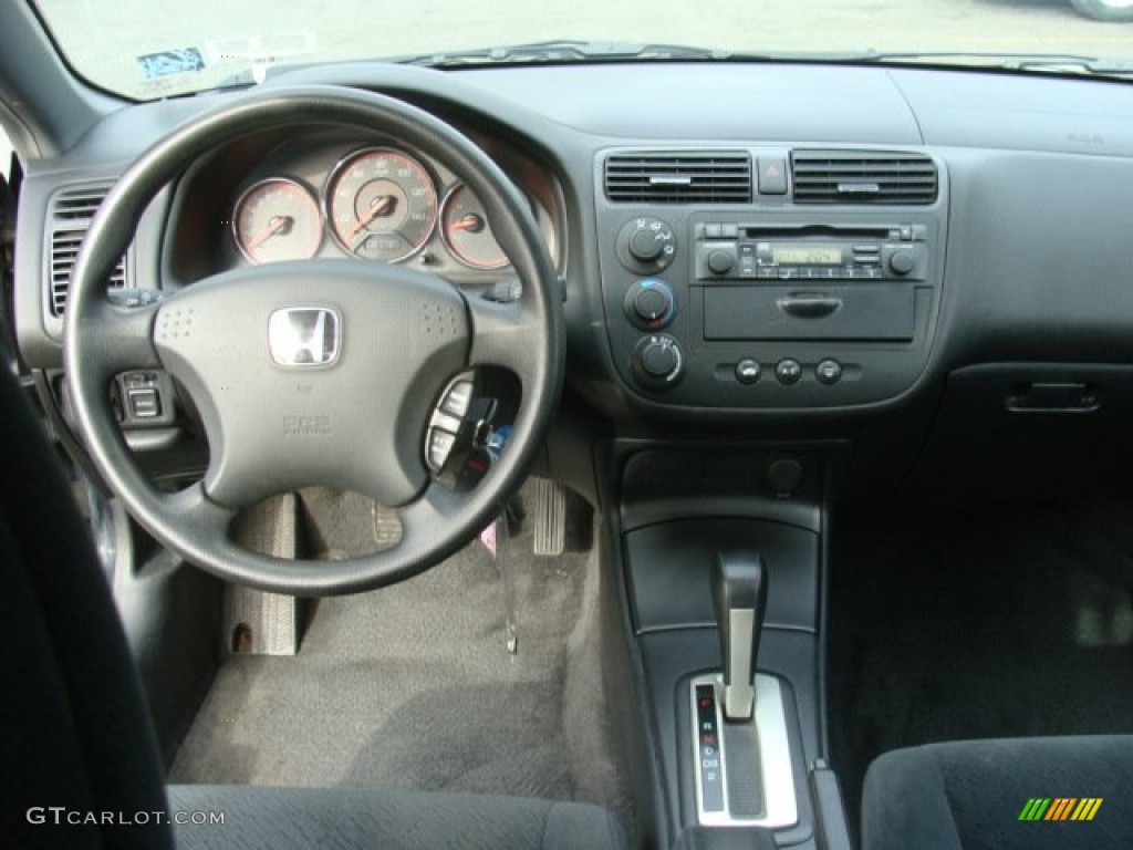 2004 Civic EX Coupe - Nighthawk Black Pearl / Black photo #12