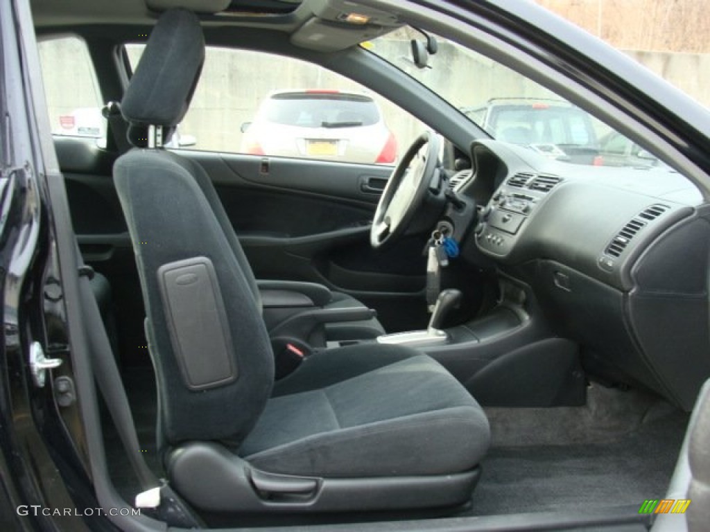 Black Interior 2004 Honda Civic EX Coupe Photo #76975188
