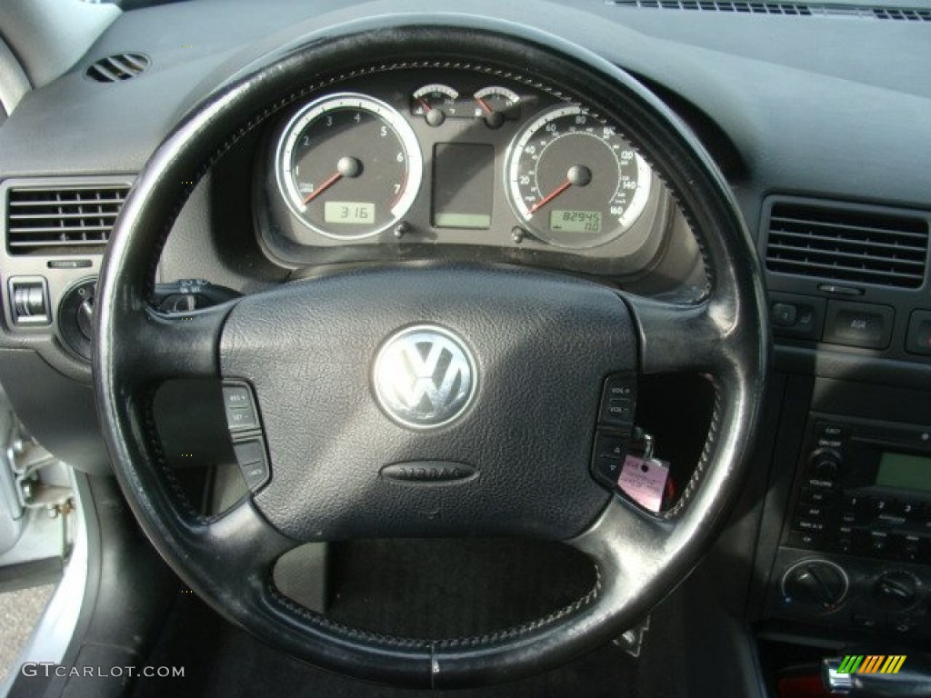 2004 Volkswagen Jetta GLS 1.8T Sedan Black Steering Wheel Photo #76975585