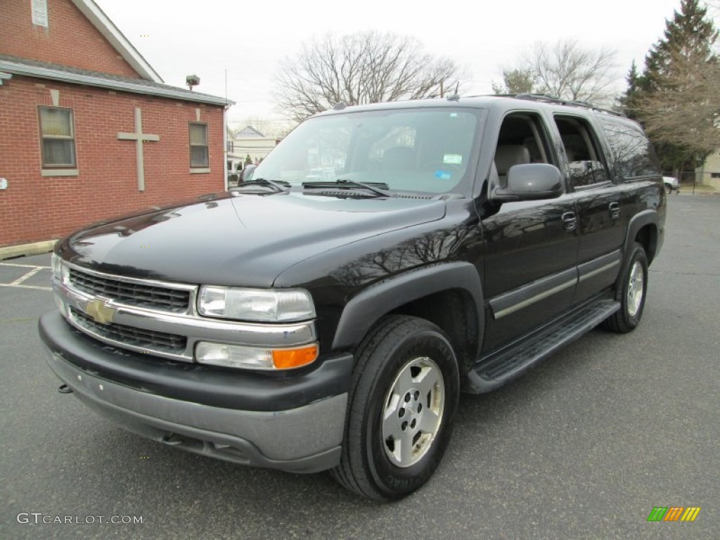 2004 Suburban 1500 LT 4x4 - Black / Tan/Neutral photo #2