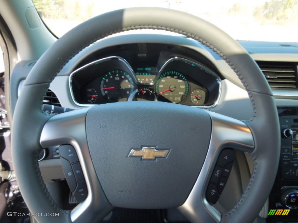 2013 Chevrolet Traverse LT Dark Titanium/Light Titanium Steering Wheel Photo #76976942