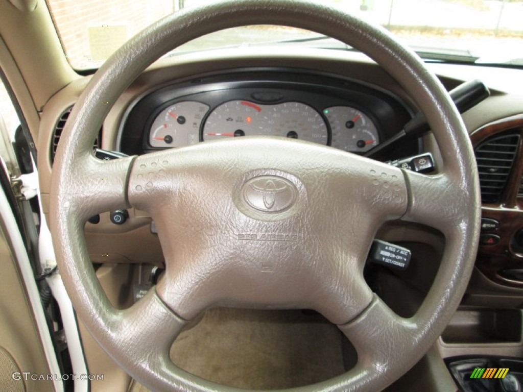 2002 Toyota Sequoia SR5 4WD Oak Steering Wheel Photo #76977736