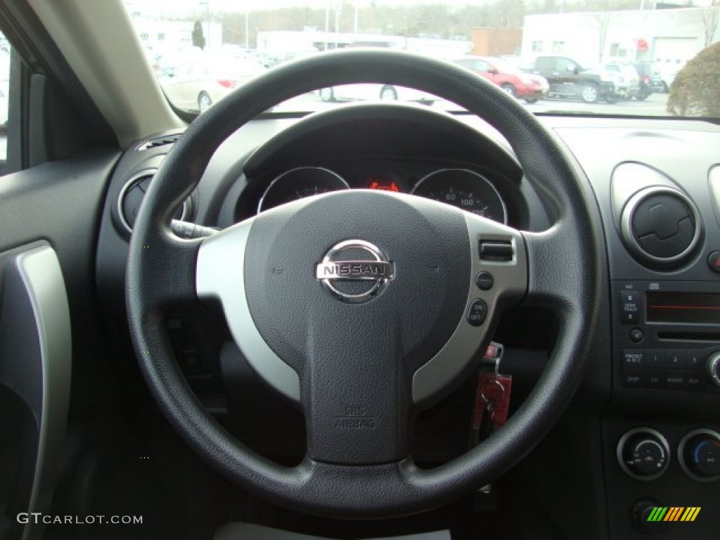 2010 Nissan Rogue S AWD 360 Value Package Black Steering Wheel Photo #76977835