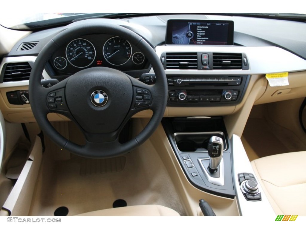 2013 BMW 3 Series 328i xDrive Sedan Veneto Beige Dashboard Photo #76977886