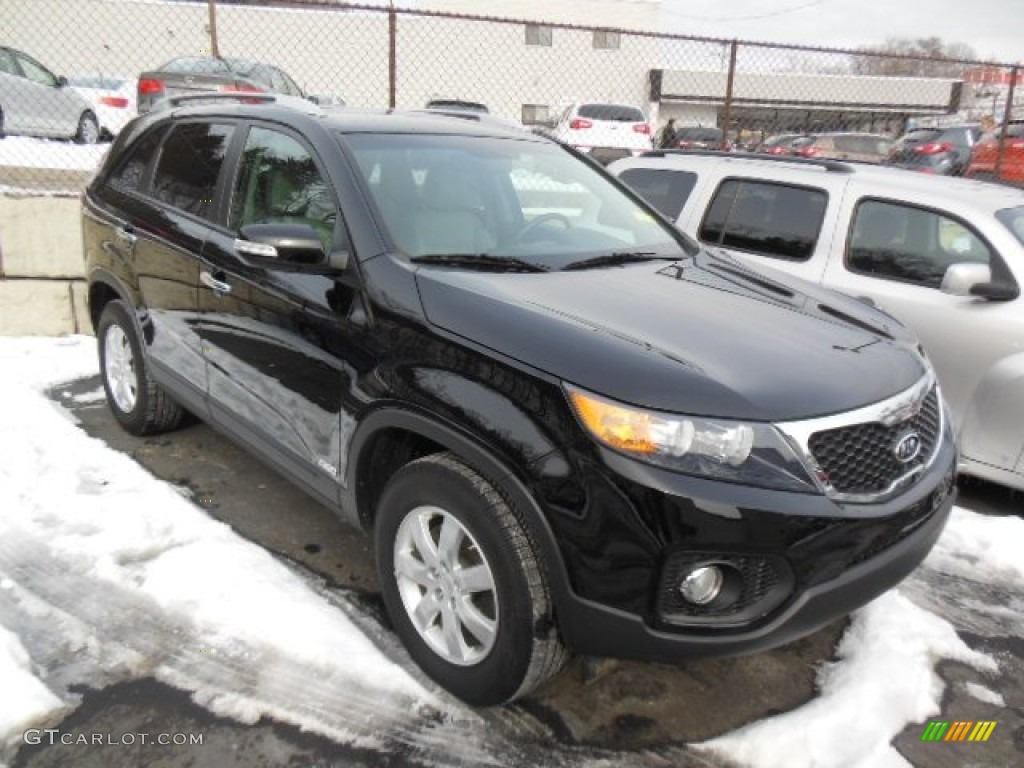 Ebony Black 2011 Kia Sorento LX AWD Exterior Photo #76978575