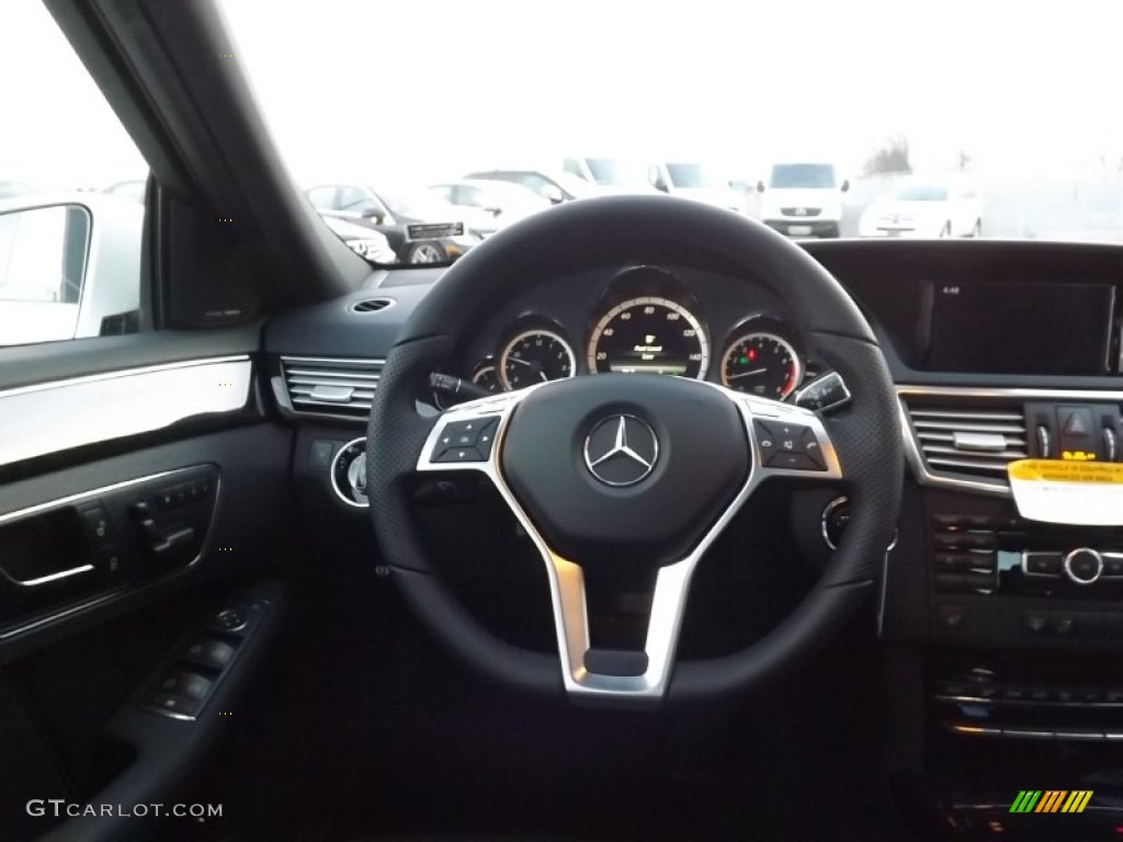 2013 Mercedes-Benz E 350 4Matic Sedan Black Steering Wheel Photo #76979137