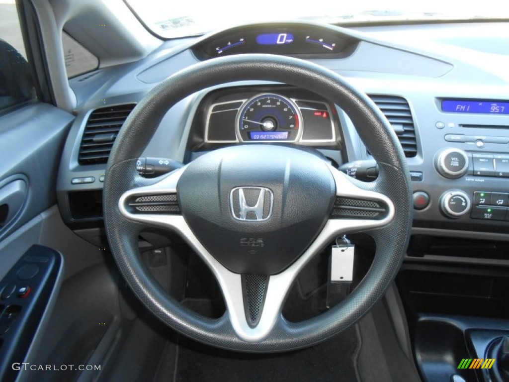 2010 Honda Civic DX-VP Sedan Gray Steering Wheel Photo #76981089