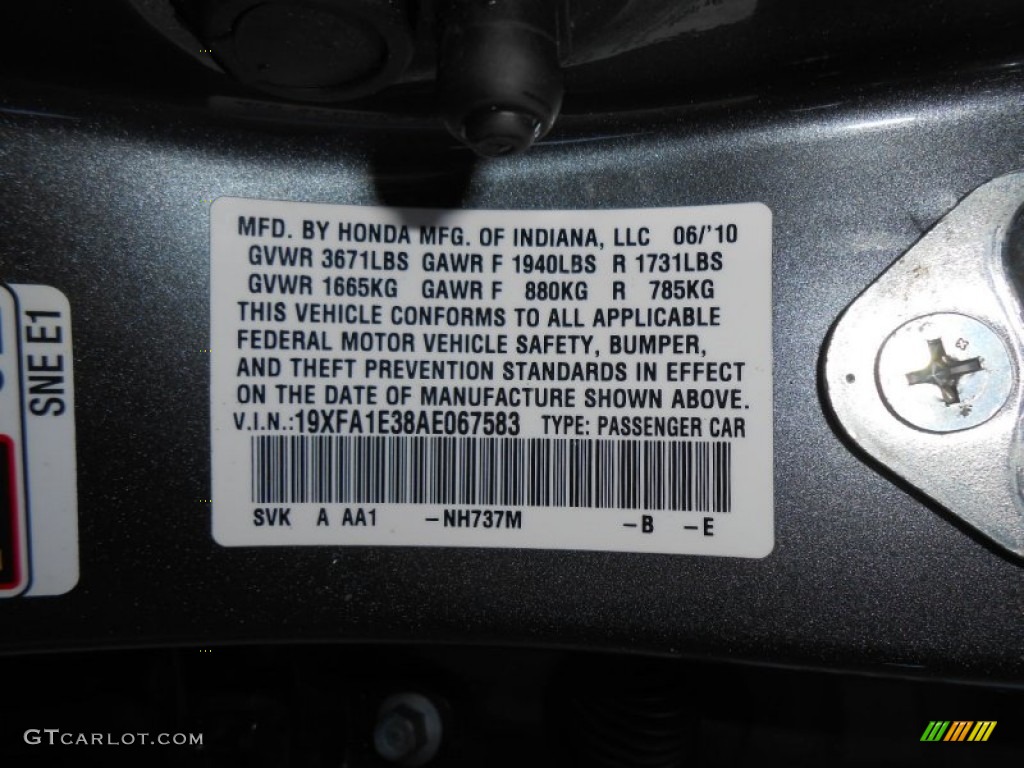 2010 Civic Color Code NH737M for Polished Metal Metallic Photo #76981252