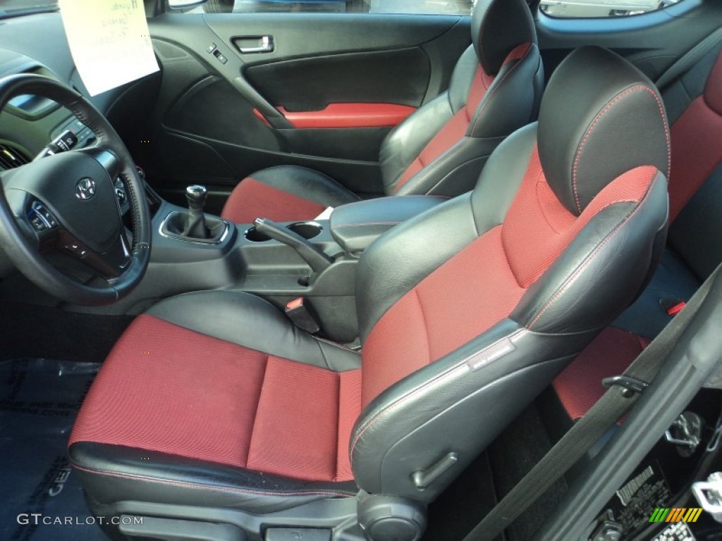 2011 Genesis Coupe 2.0T R Spec - Bathurst Black / Black Leather/Red Cloth photo #4
