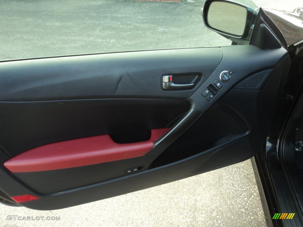 2011 Genesis Coupe 2.0T R Spec - Bathurst Black / Black Leather/Red Cloth photo #5