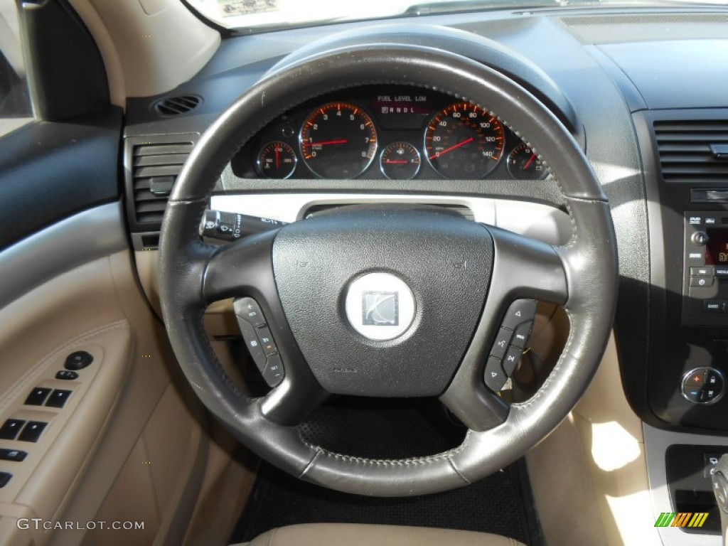 2008 Saturn Outlook XE Black Steering Wheel Photo #76982182