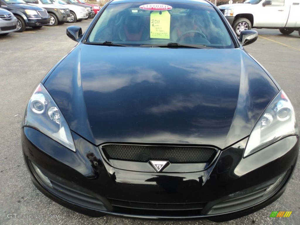 2011 Genesis Coupe 2.0T R Spec - Bathurst Black / Black Leather/Red Cloth photo #21
