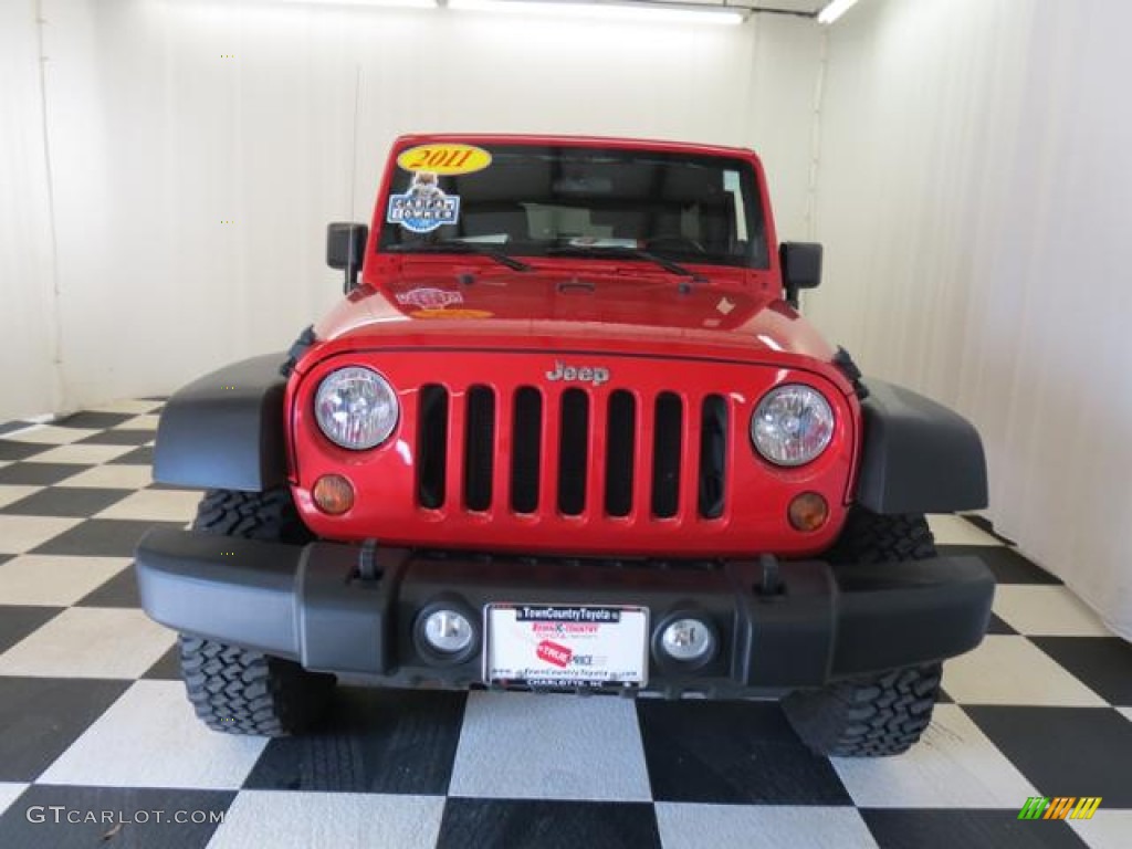 2011 Wrangler Unlimited Rubicon 4x4 - Flame Red / Black photo #2