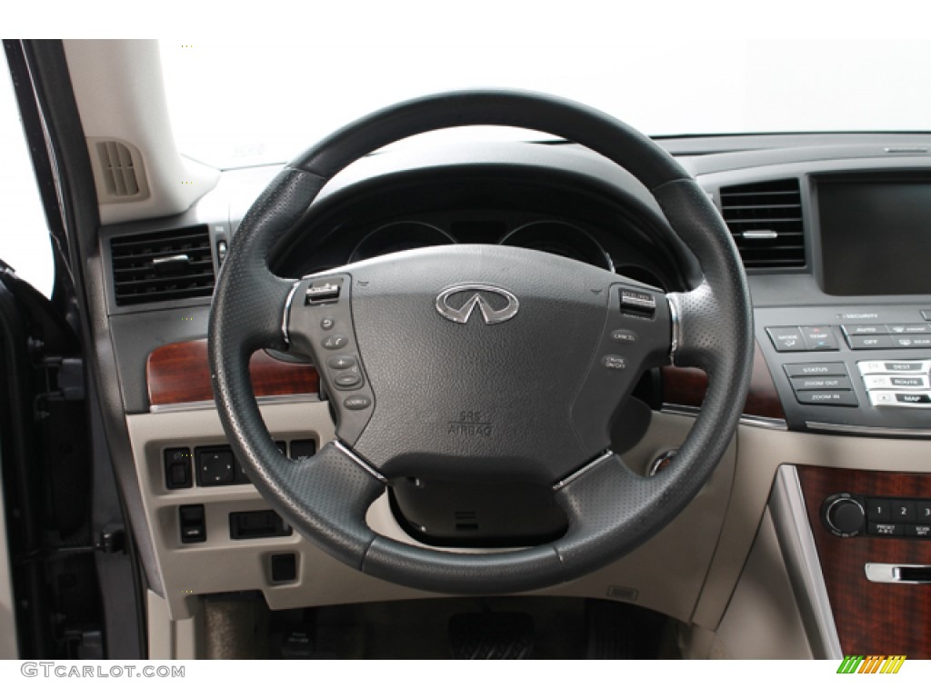 2010 Infiniti M 35x AWD Sedan Graphite Steering Wheel Photo #76988127