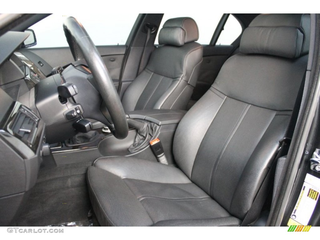 Black Interior 2007 BMW 5 Series 550i Sedan Photo #76989153