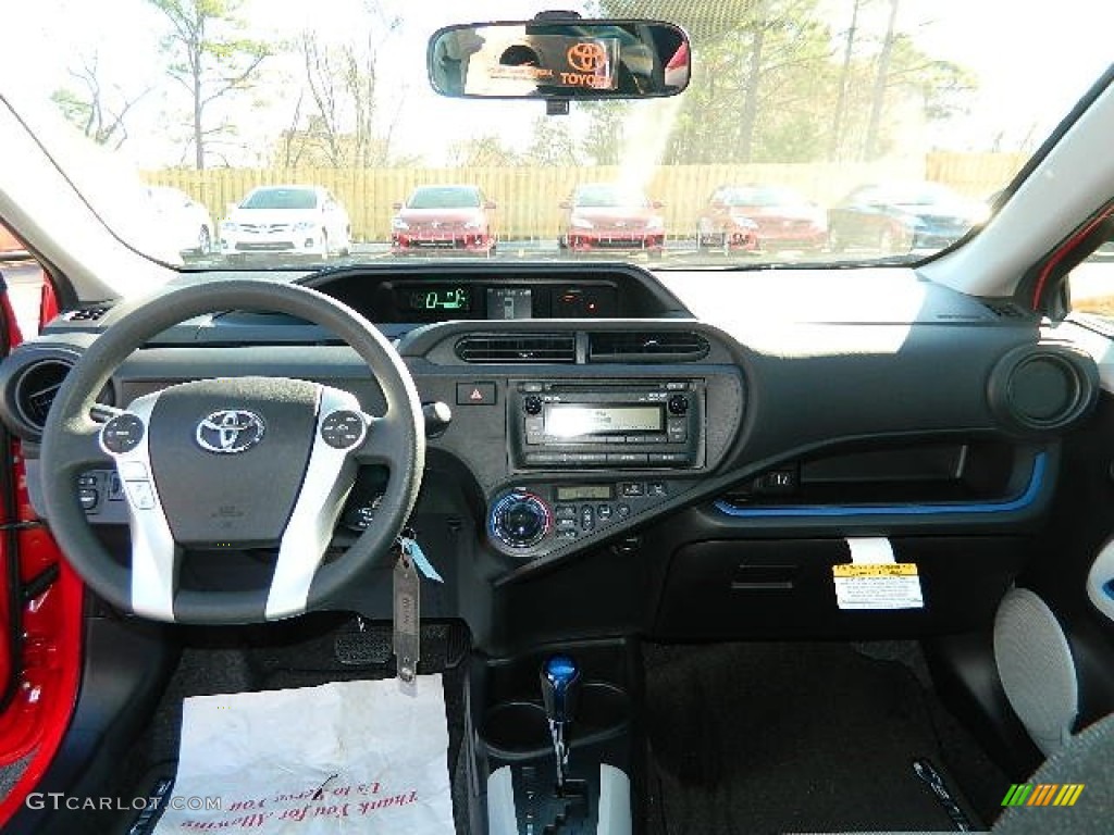 2013 Toyota Prius c Hybrid Two Light Blue Gray/Black Dashboard Photo #76989936