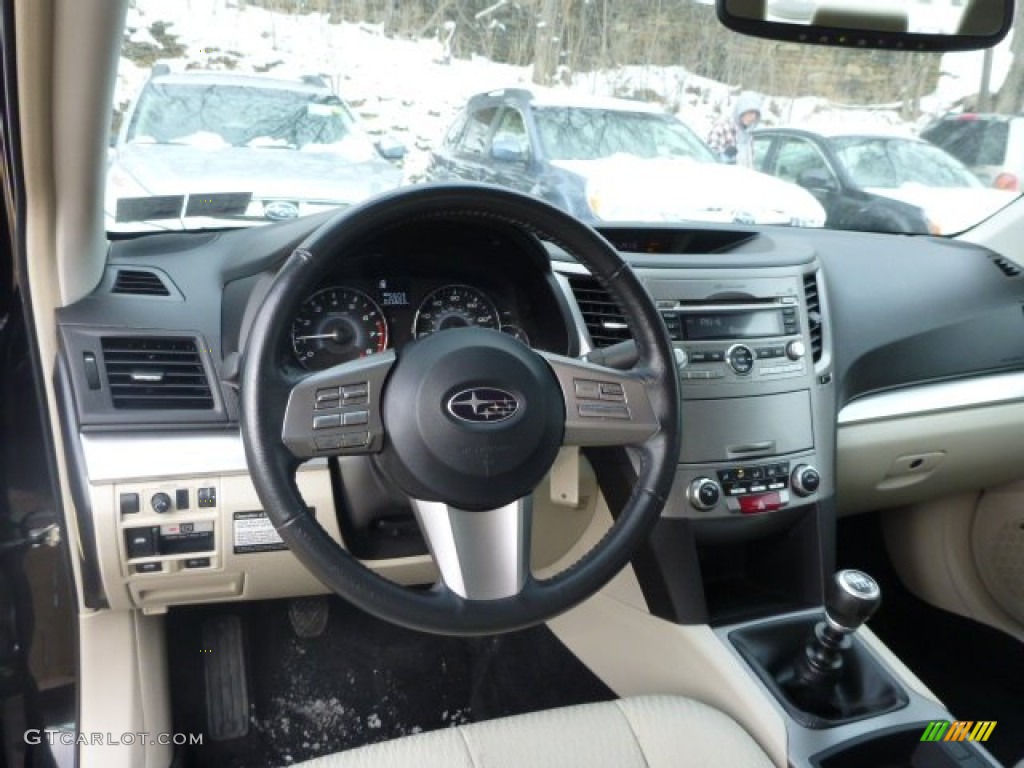 2010 Subaru Legacy 2.5i Premium Sedan Warm Ivory Dashboard Photo #76990455