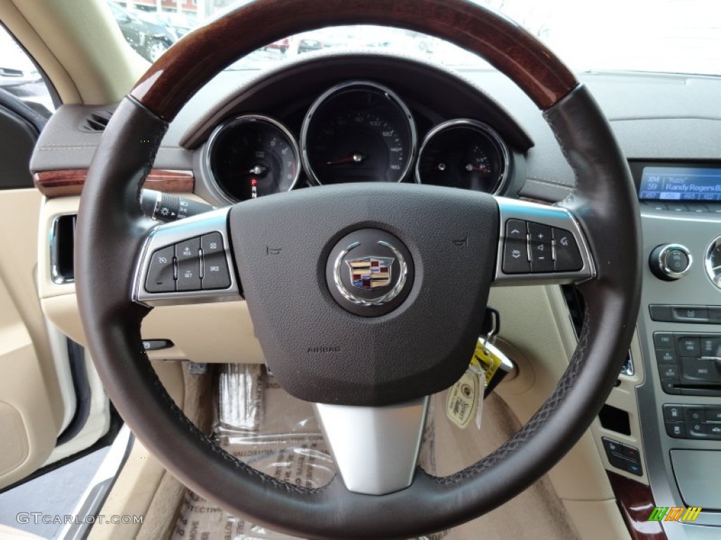 2009 Cadillac CTS 4 AWD Sedan Cashmere/Cocoa Steering Wheel Photo #76992027