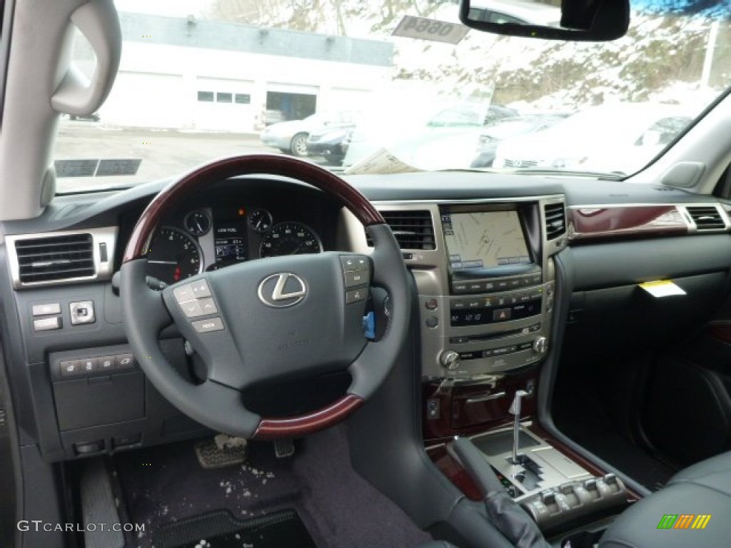 2013 Lexus LX 570 Black/Mahogany Accents Dashboard Photo #76993838