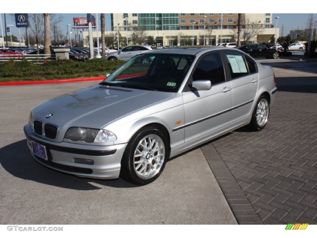 1999 3 Series 323i Sedan - Titanium Silver Metallic / Black photo #2