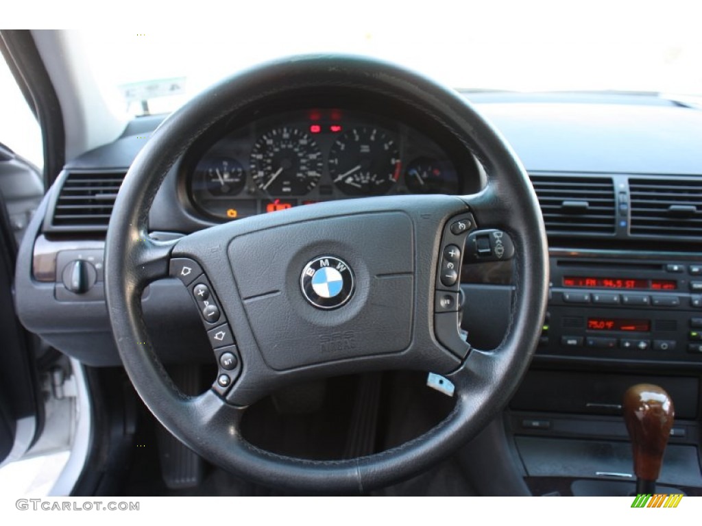 1999 BMW 3 Series 323i Sedan Black Steering Wheel Photo #76995687