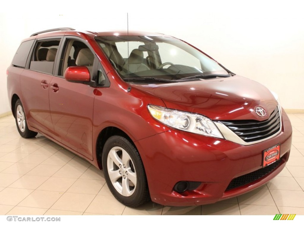 2011 Sienna LE - Salsa Red Pearl / Bisque photo #1