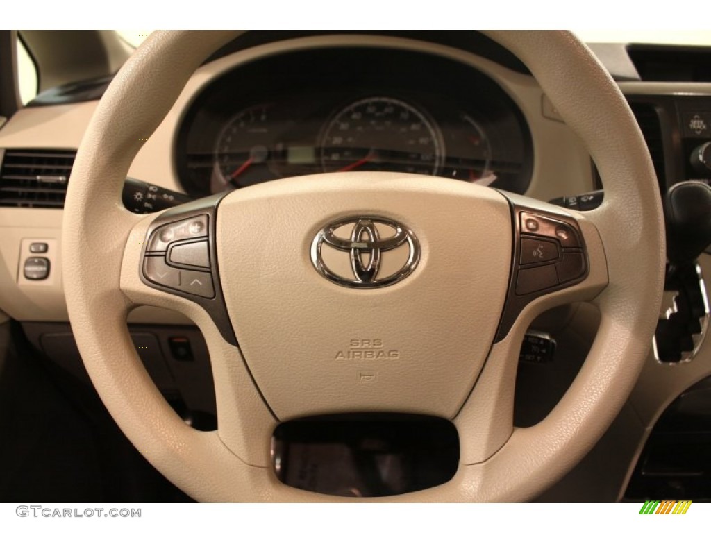 2011 Toyota Sienna LE Bisque Steering Wheel Photo #76996701