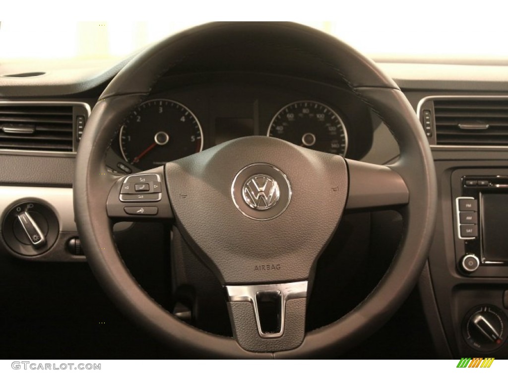 2012 Volkswagen Jetta TDI Sedan Titan Black Steering Wheel Photo #76999413