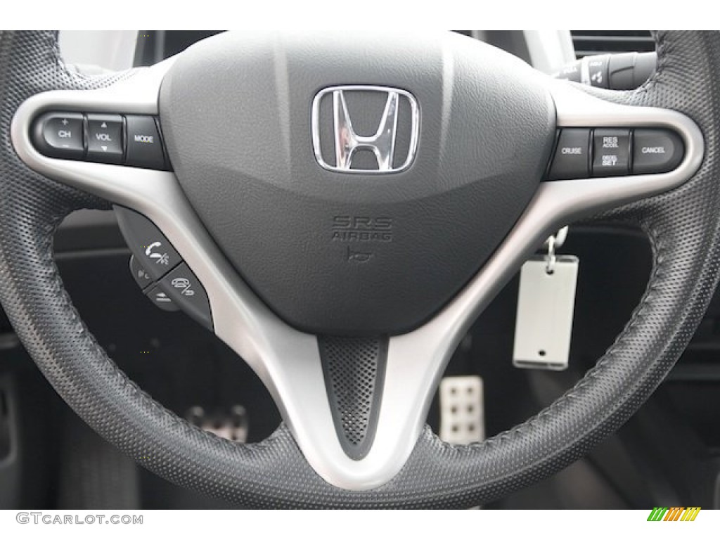 2011 Honda Civic Si Coupe Black Steering Wheel Photo #77000229