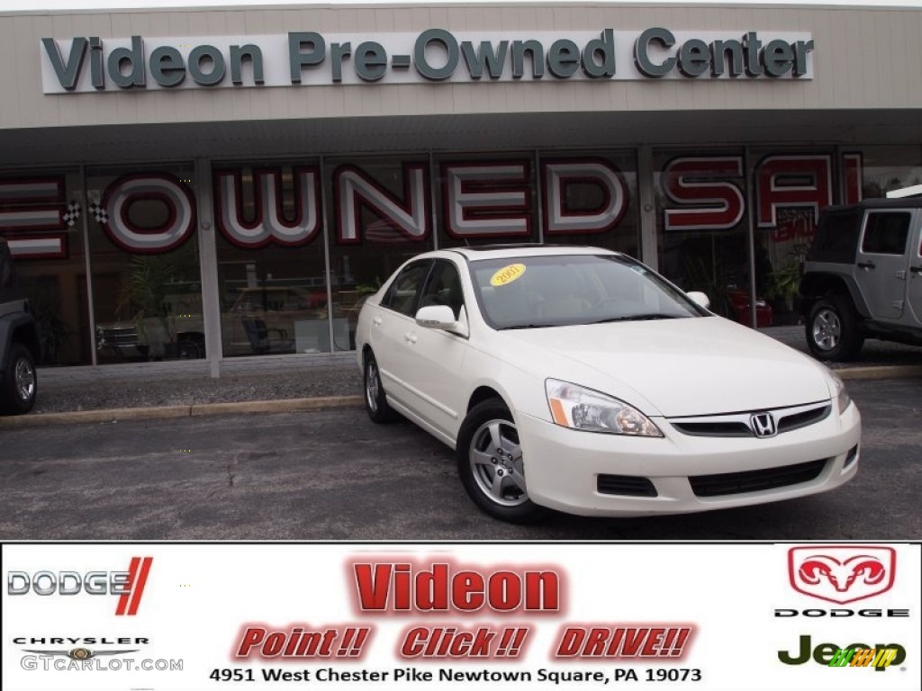 2007 Accord Hybrid Sedan - Taffeta White / Ivory photo #1