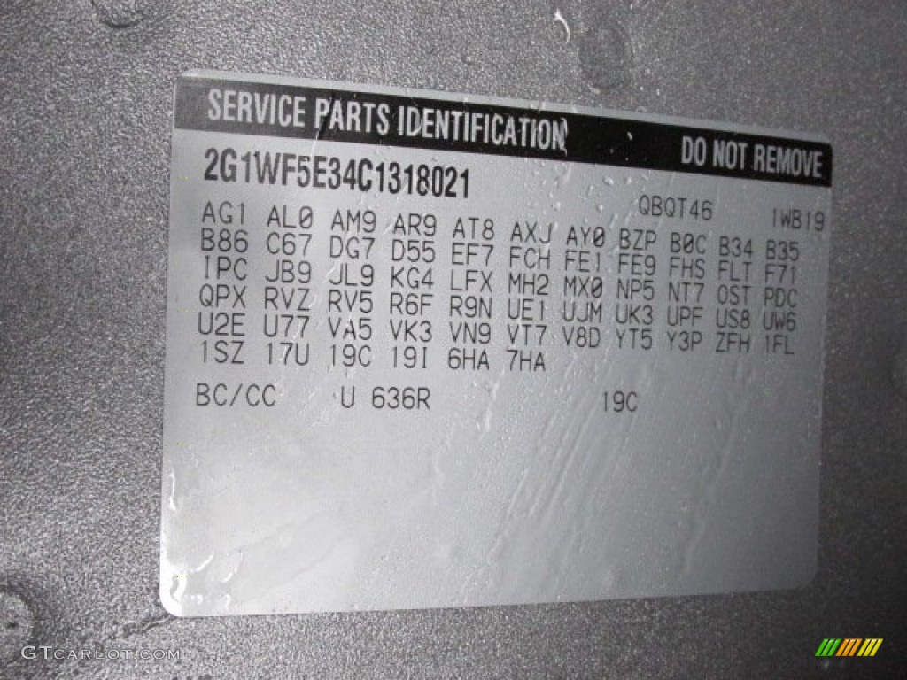 2012 Impala Color Code 636R for Silver Ice Metallic Photo #77001447