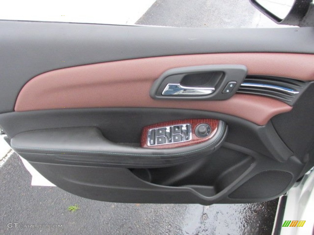 2013 Chevrolet Malibu LTZ Jet Black/Brownstone Door Panel Photo #77001747