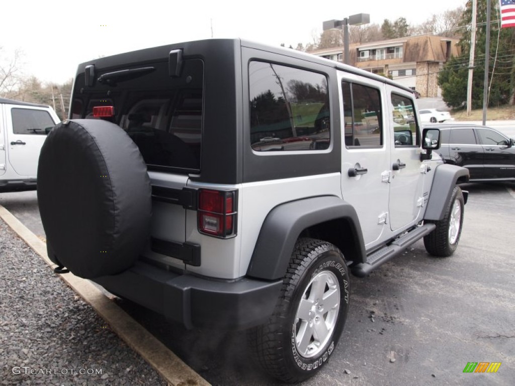Bright Silver Metallic 2012 Jeep Wrangler Unlimited Sport S 4x4 Exterior Photo #77001759