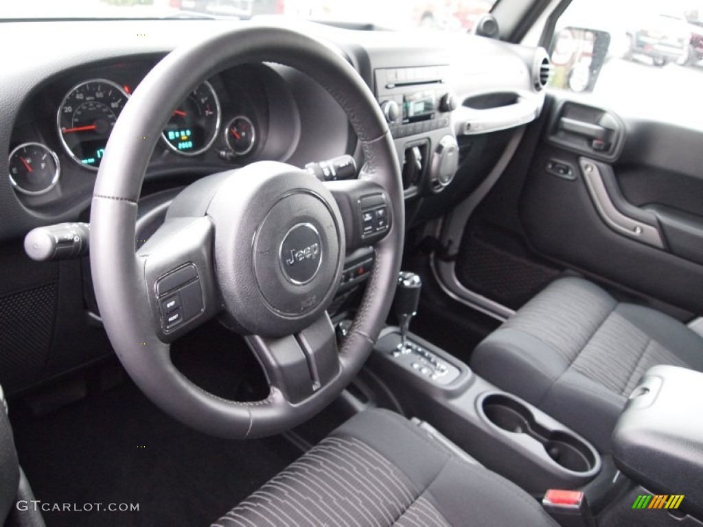 Black Interior 2012 Jeep Wrangler Unlimited Sport S 4x4 Photo #77001867