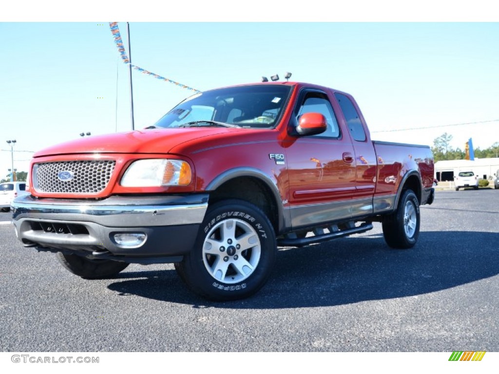 2002 F150 FX4 SuperCab 4x4 - Bright Red / Dark Graphite photo #1